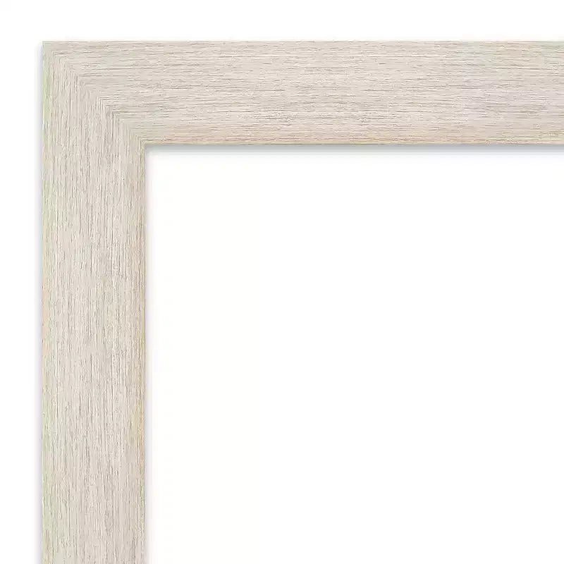 19" x 53" Hardwood Framed Full Length on the Door Mirror White: Over the Door, Body, No Assembly Required