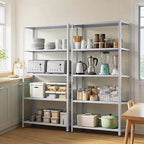 Scaffale metallico a 5 ripiani per carichi pesanti, scaffale regolabile per garage, 91x30x173 cm per cucina, dispensa, cantina, lavanderia
