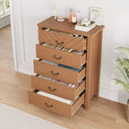 Cassettiera a 5 cassetti da fattoria per camera da letto, cassettiera alta 45,2 pollici, cassetto verticale con contenitore autoportante, cassettone in legno per camera da letto