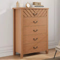 Farmhouse 5 Dresser for Bedroom, 45.2 in Tall Dresser, Vertical Drawer with Storage Freestanding, Wooden Closet Storage Chest for Bedroom