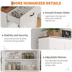 Mobile dispensa alto 71" con supporto per microonde, credenza da cucina in stile rustico con ripiani regolabili per soggiorno, sala da pranzo