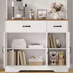 Mobile dispensa alto 71" con supporto per microonde, credenza da cucina in stile rustico con ripiani regolabili per soggiorno, sala da pranzo