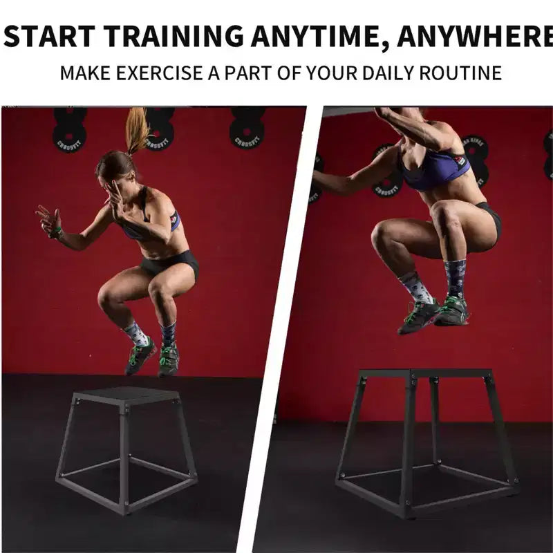 12/18/24/30 Inch Plyometric Jump Box Set, Steel Plyo Box with Anti-Slip Surface, Step Up Box for Workout