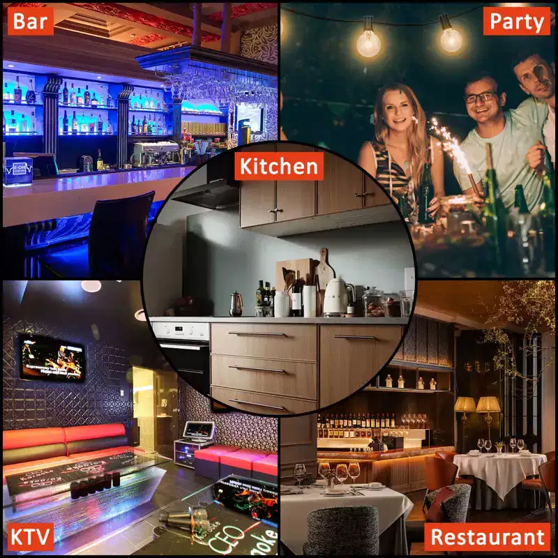 48 LED Lighted Liquor Bottle Display Shelf, 2-Step Multifunctional Bar Shelves with Remote and App Control, Black