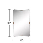 Specchio da parete rettangolare 24x38 nero e ottone