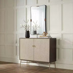 Specchio da parete rettangolare 24x38 nero e ottone