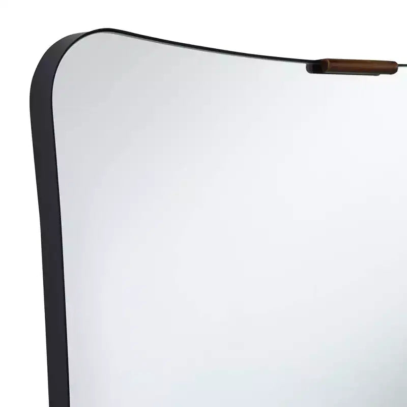 24x38 Black and Brass Wall Mirror, Rectangle