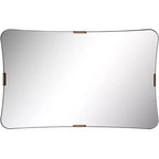 Specchio da parete rettangolare 24x38 nero e ottone