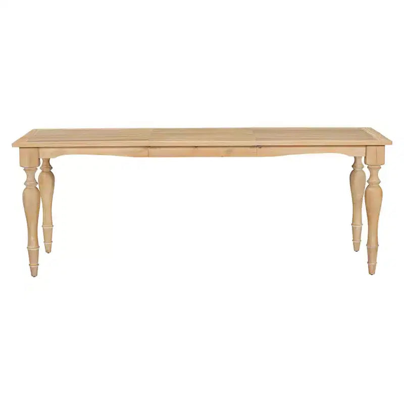 82.7 Vintage Traditional Extendable Dining Table, 23.6 Removable Leaf Natural Finish
