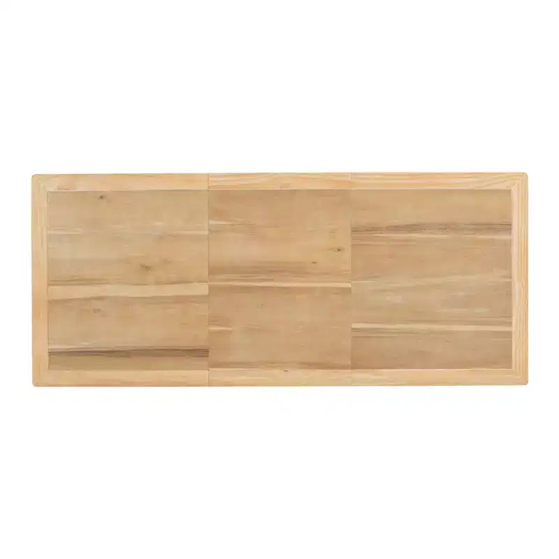 82.7 Vintage Traditional Extendable Dining Table, 23.6 Removable Leaf Natural Finish