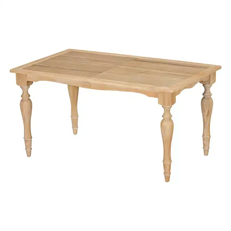 82.7 Vintage Traditional Extendable Dining Table, 23.6 Removable Leaf Natural Finish