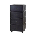 2-Drawer End Table Set of 2, Modular Design, Black