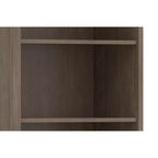 Libreria Transizionale in LEGNO MASSELLO 72"x30" con Contenitore, Ante Shaker, Ripiani a Giorno, Marrone Fumé