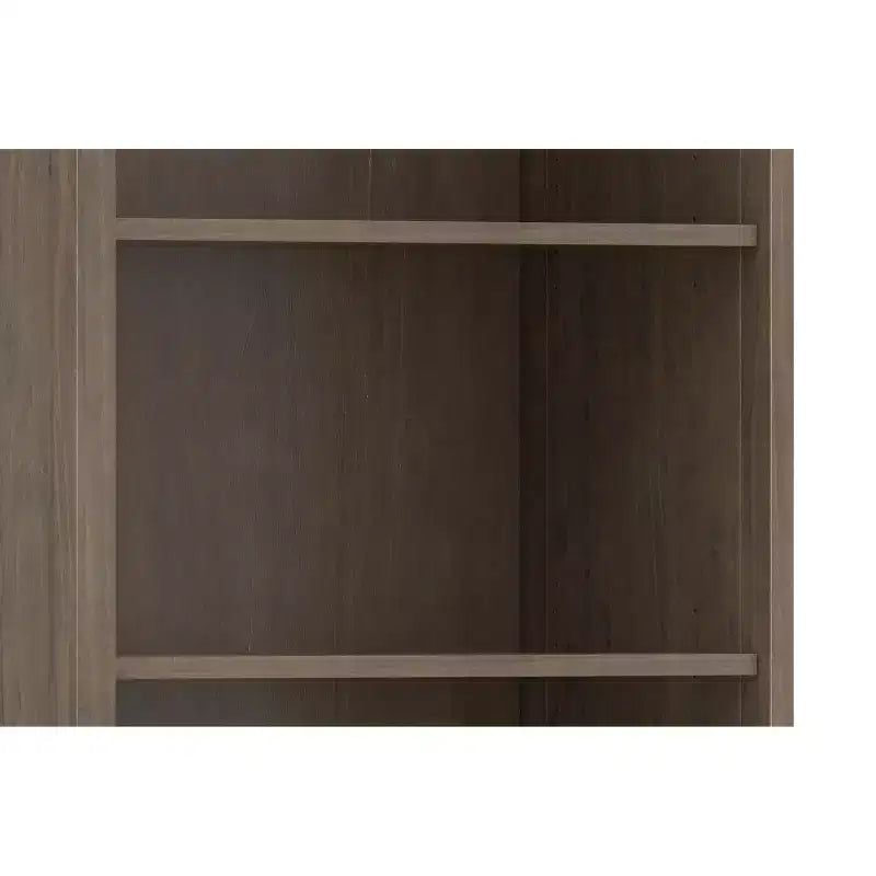 SOLID WOOD 72 inch x 30 inch Transitional Bookcase with Storage, Shaker Doors, Open Shelves, Smoky Brown