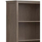 Libreria Transizionale in LEGNO MASSELLO 72"x30" con Contenitore, Ante Shaker, Ripiani a Giorno, Marrone Fumé