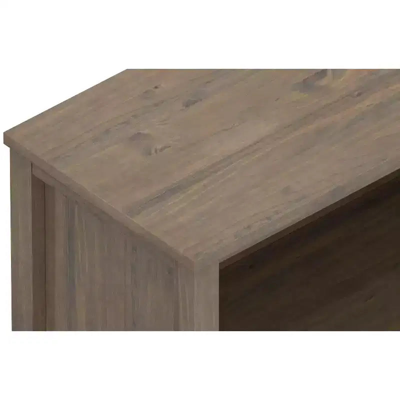 SOLID WOOD 72 inch x 30 inch Transitional Bookcase with Storage, Shaker Doors, Open Shelves, Smoky Brown