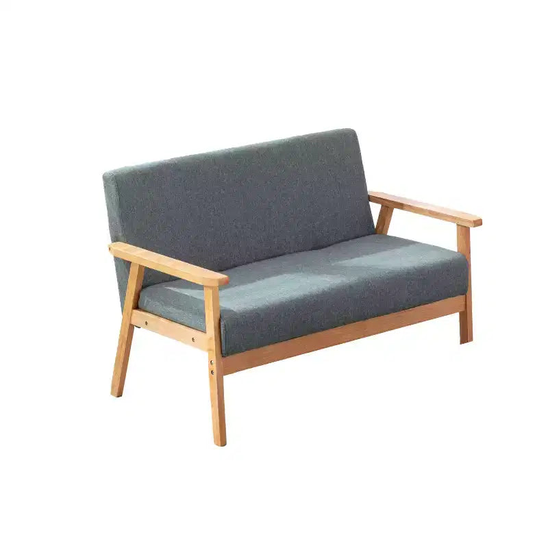 Modern 45 Wooden Linen Upholstered Loveseat