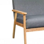 Modern Divanetto 45" in Legno Rivestito in Lino