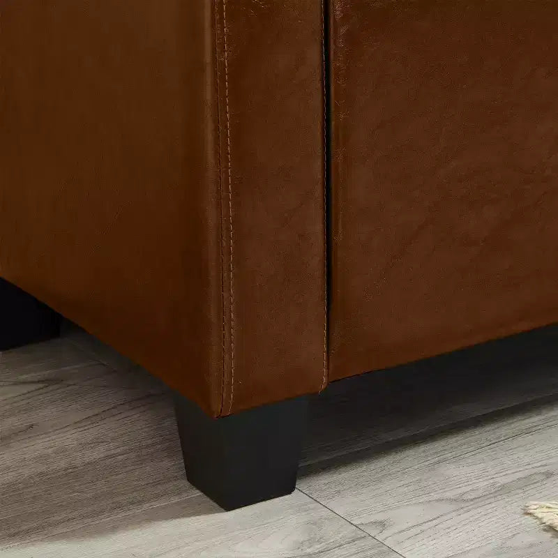 48 Modern PU Leather Storage Bench with Flip-Top, Entryway Bench with Storage for Living Room, Bedroom, or Entryway