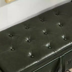Panca portaoggetti moderna da 122 cm in pelle sintetica con coperchio a ribalta, panca da ingresso con contenitore per soggiorno, camera da letto o ingresso