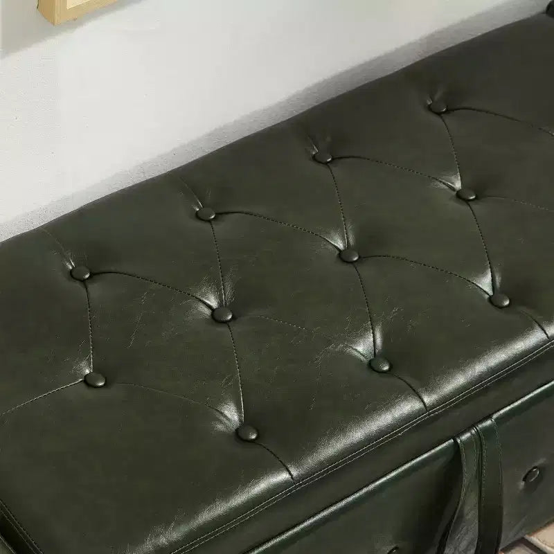 48 Modern PU Leather Storage Bench with Flip-Top, Entryway Bench with Storage for Living Room, Bedroom, or Entryway