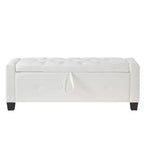Panca portaoggetti moderna da 122 cm in pelle sintetica con coperchio a ribalta, panca da ingresso con contenitore per soggiorno, camera da letto o ingresso