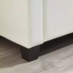 Panca portaoggetti moderna da 122 cm in pelle sintetica con coperchio a ribalta, panca da ingresso con contenitore per soggiorno, camera da letto o ingresso