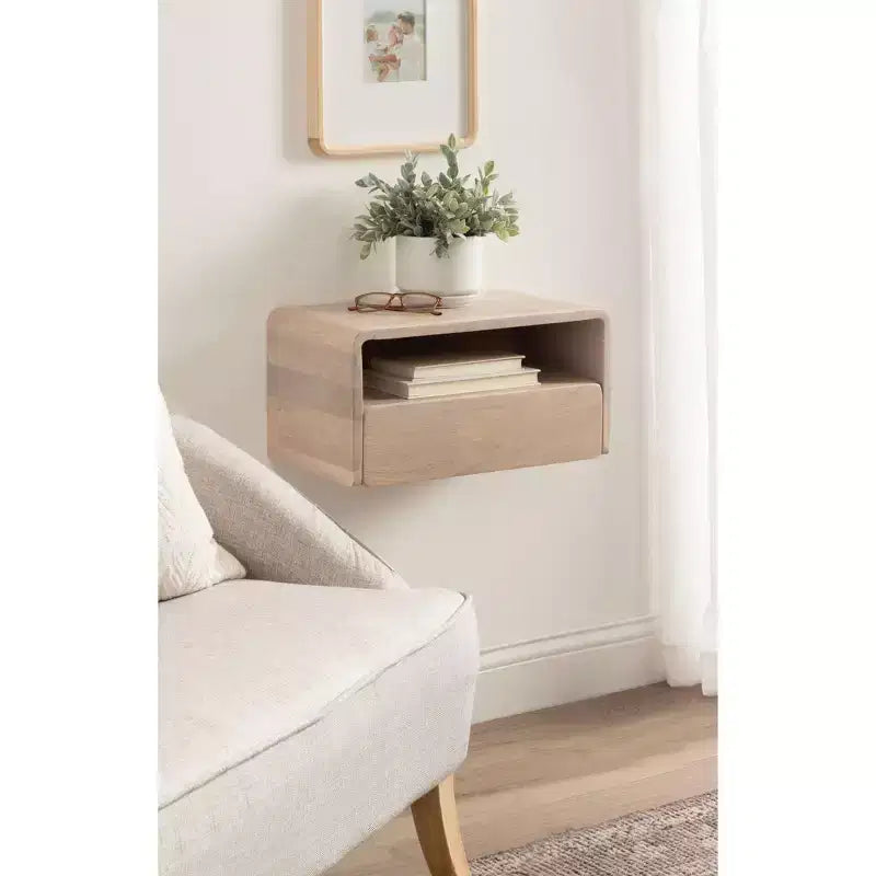 Floating Side Table, 18x10x9, White