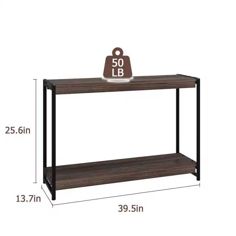 40 Farmhouse Console Table with 2 Shelves Grey Slatted Sofa & Entryway Table