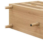 Mobiletto portaoggetti in rattan a 6 cassetti da 59,06 pollici con guide per cassetti bianche, adatto per camere da letto, dotato di spazio di archiviazione, naturale