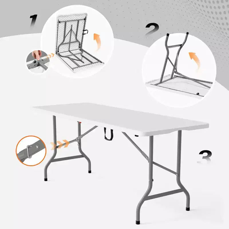 6 FT. Patio Plastic Portable Folding Table