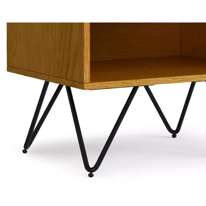 20 inch Wide Industrial Nightstand in Oak