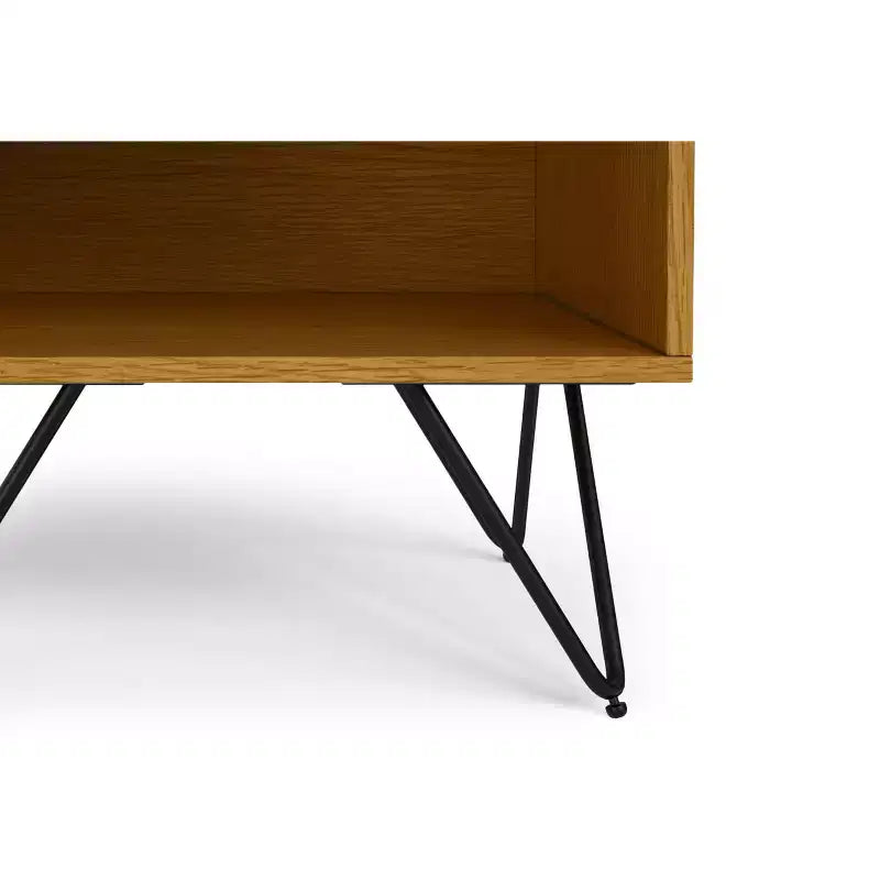 20 inch Wide Industrial Nightstand in Oak