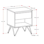 Comodino industriale da 50 cm in rovere