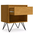 Comodino industriale da 50 cm in rovere