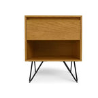 Comodino industriale da 50 cm in rovere