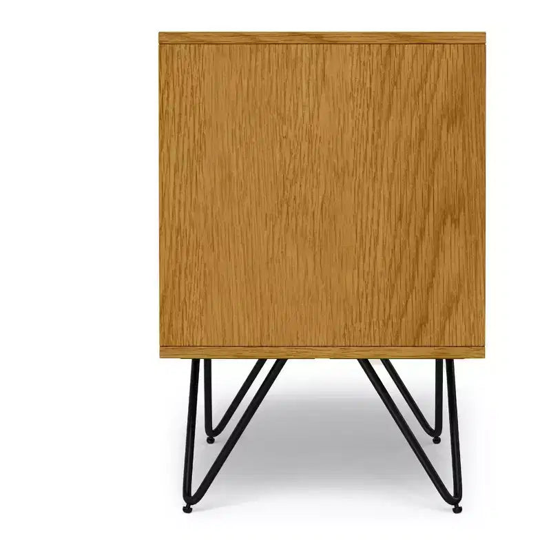 20 inch Wide Industrial Nightstand in Oak