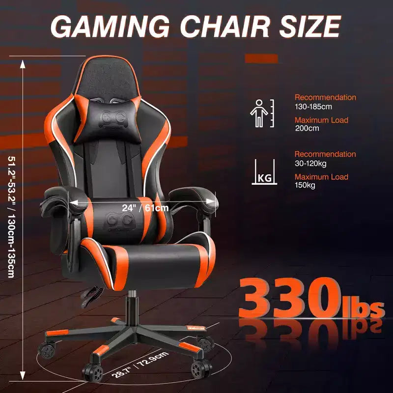Executive Leather Office Chair, Ergonomic Office Chair High Back Lumbar Support with Padded Armrests