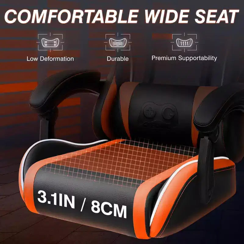 Executive Leather Office Chair, Ergonomic Office Chair High Back Lumbar Support with Padded Armrests