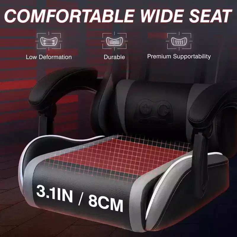 Executive Leather Office Chair, Ergonomic Office Chair High Back Lumbar Support with Padded Armrests