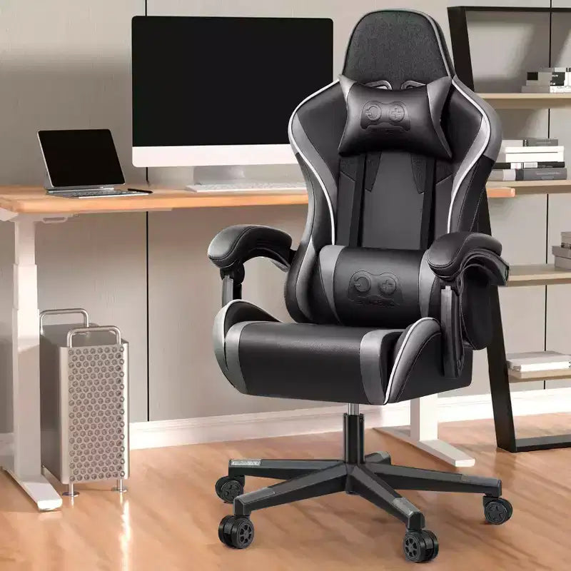 Executive Leather Office Chair, Ergonomic Office Chair High Back Lumbar Support with Padded Armrests