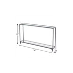 56 Console da terra a scaffale con specchio in vetro trasparente e argentato con contenitore
