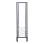 56 Console da terra a scaffale con specchio in vetro trasparente e argentato con contenitore