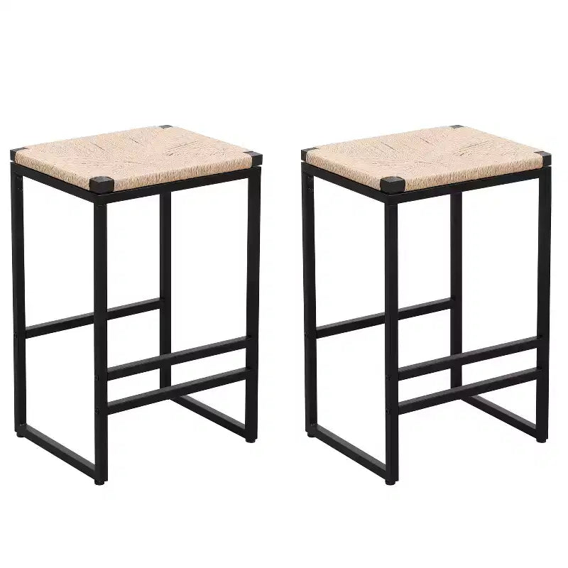 Modern 2 Piece Metal Bar Stools