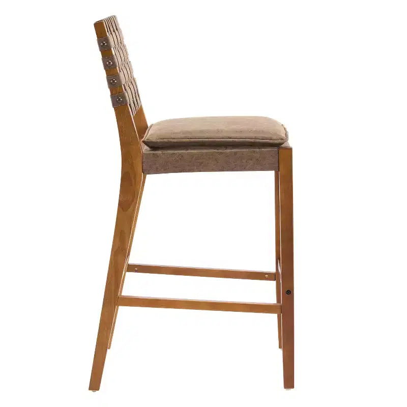 Contemporary Rubberwood Faux Leather Upholstered Barstools (Set of 4)