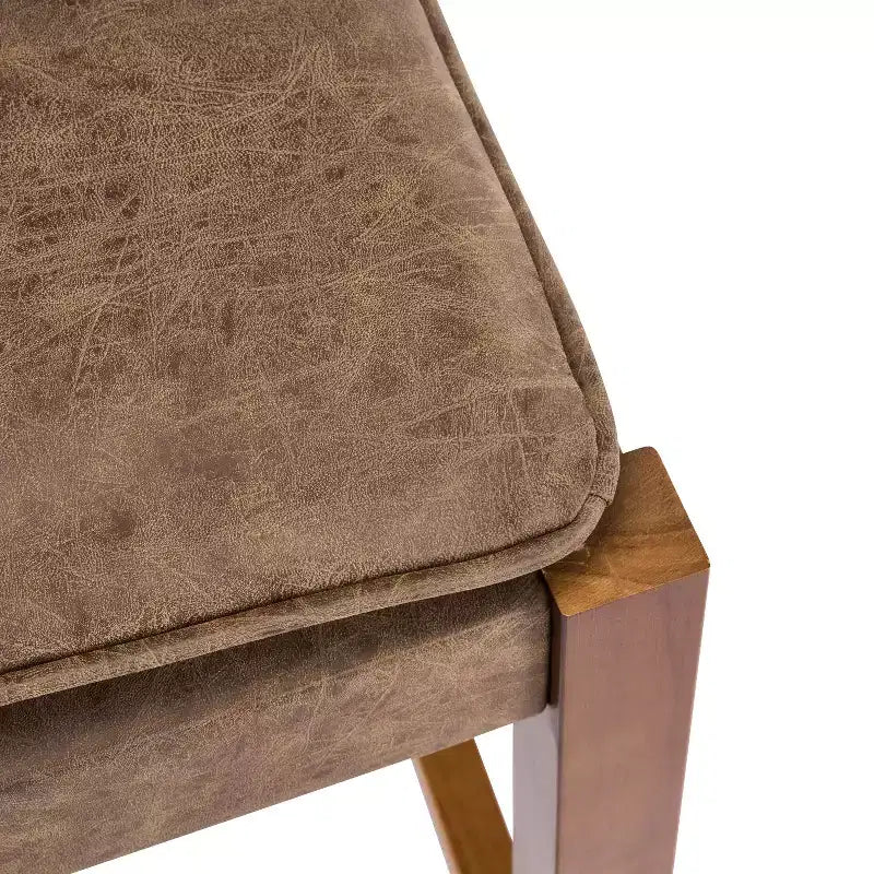 Contemporary Rubberwood Faux Leather Upholstered Barstools (Set of 4)