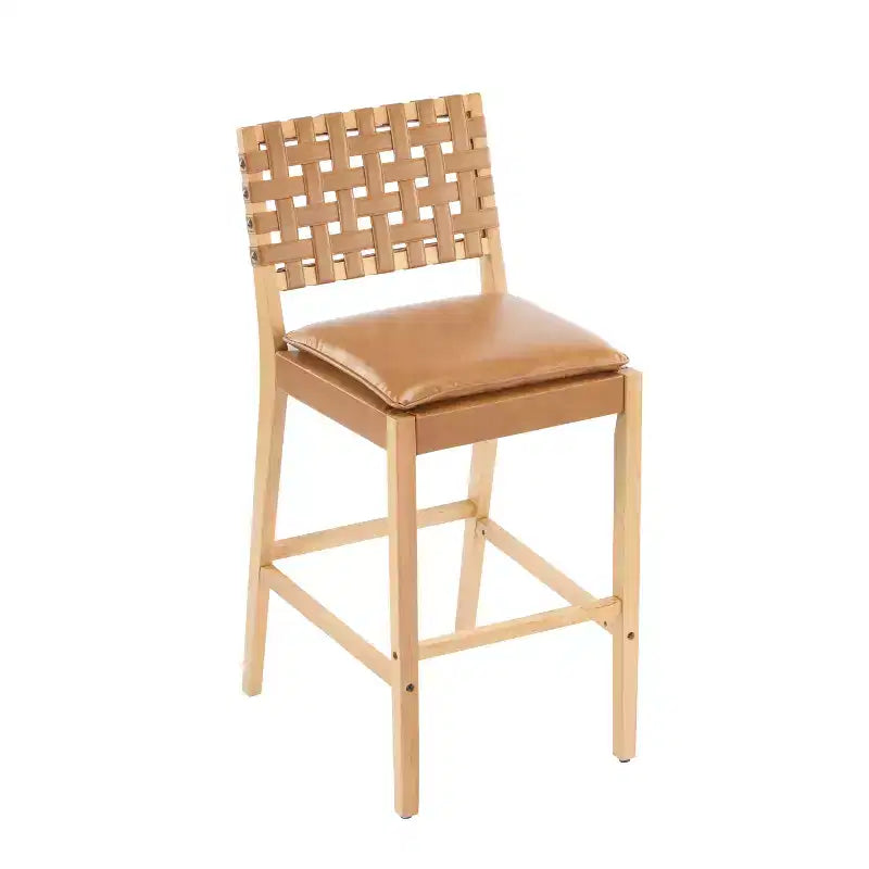 Contemporary Rubberwood Faux Leather Upholstered Barstools (Set of 4)