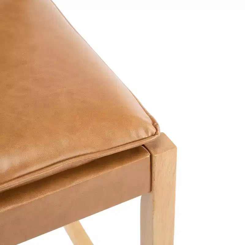 Contemporary Rubberwood Faux Leather Upholstered Barstools (Set of 4)
