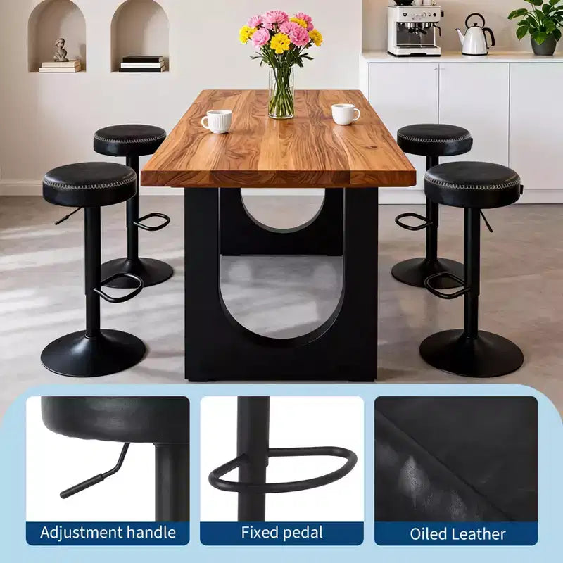 Modern Adjustable Bar Stools Set of 2, 360 Swivel Counter, for Kitchen Island, Home Bar, Lounge