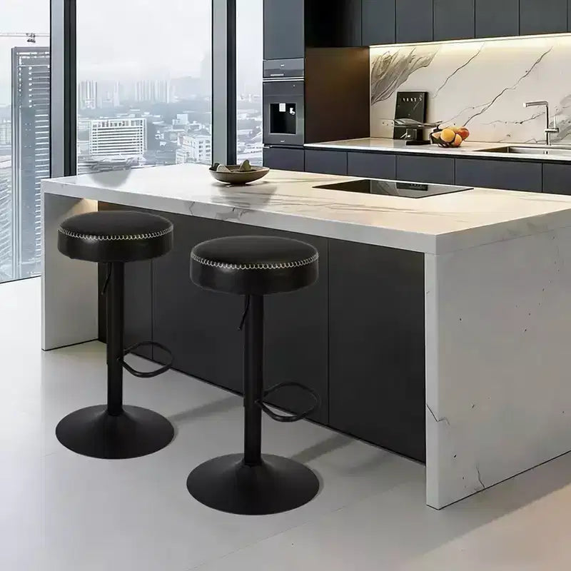Modern Adjustable Bar Stools Set of 2, 360 Swivel Counter, for Kitchen Island, Home Bar, Lounge